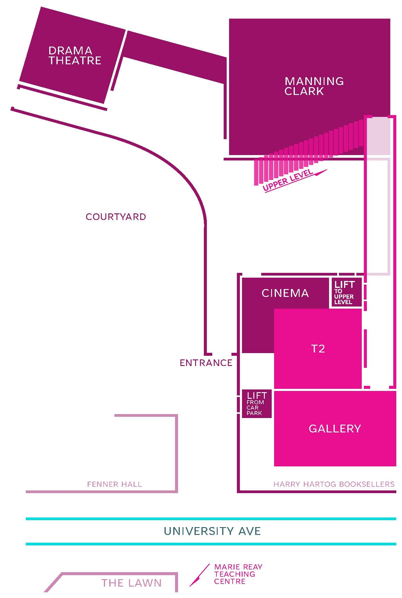 Detailed floor map for the Lowitja O'Donoghue Cultural Centre